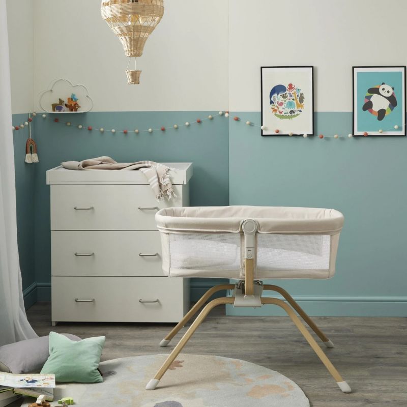 Babymore Air Motion Gliding Crib - Cream