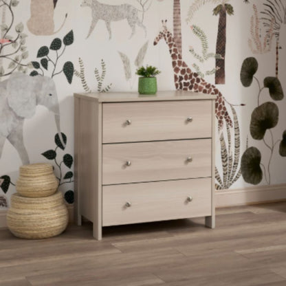 Obaby Nika 3 Piece Nursery Room Set | Cot Bed, Changing Unit & Wardrobe - Aspen