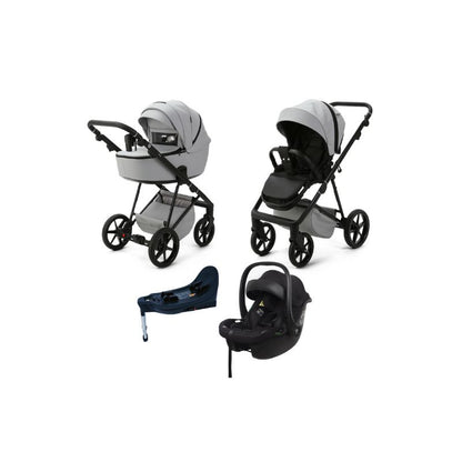 Dark Slate Gray MEE-GO MILANO EVO ALL IN ONE TRAVEL SYSTEM WITH ISOFIX - STONE GREY