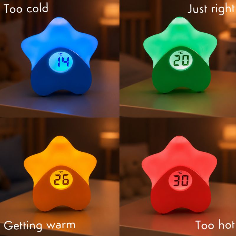 Purflo Starlight Digital Baby Room Thermometer & Night Light | Colour Changing