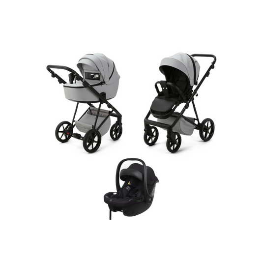 Dark Slate Gray MEE-GO MILANO EVO 3 IN 1 PRAM & PUSHCHAIR - STONE GREY