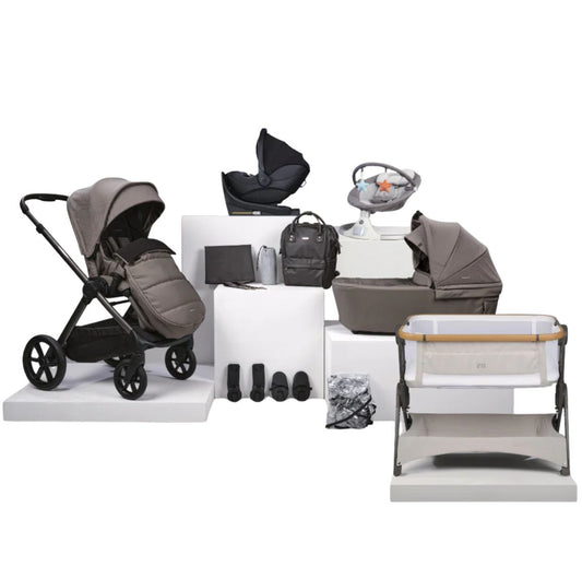 Bababing Raffi MKII - 16 Piece Travel Bundle + Spin Car Seat & ISOFIX base - Minky