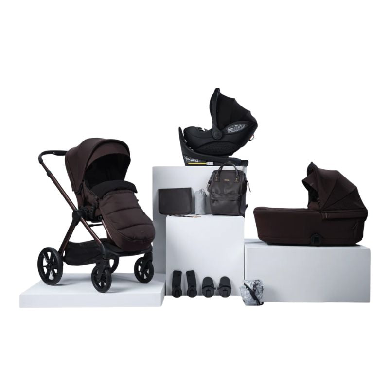 Bababing Raffi MKII - 12 Piece Travel Bundle + Spin Car Seat & ISOFIX base - Kofe - Prime Baby Gear