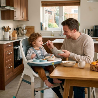 Koo-di Tiny Taster 3-in-1 Highchair | Toddler Chair & Stool | Rain Cloud