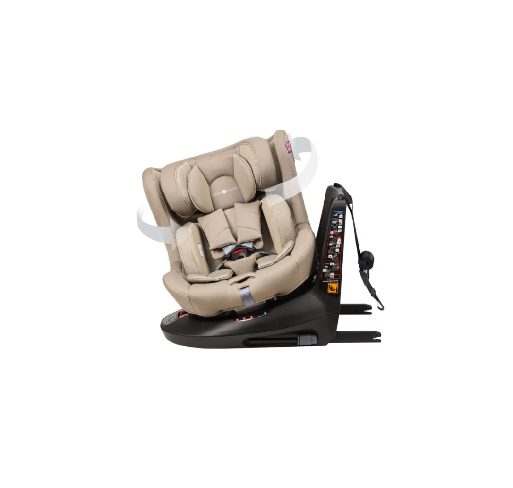 Cozy N Safe Comet Plus i-Size 360° Rotating Car Seat (40–150cm) | Birth to 12 Years | ISOFIX & Top Tether - Ecru