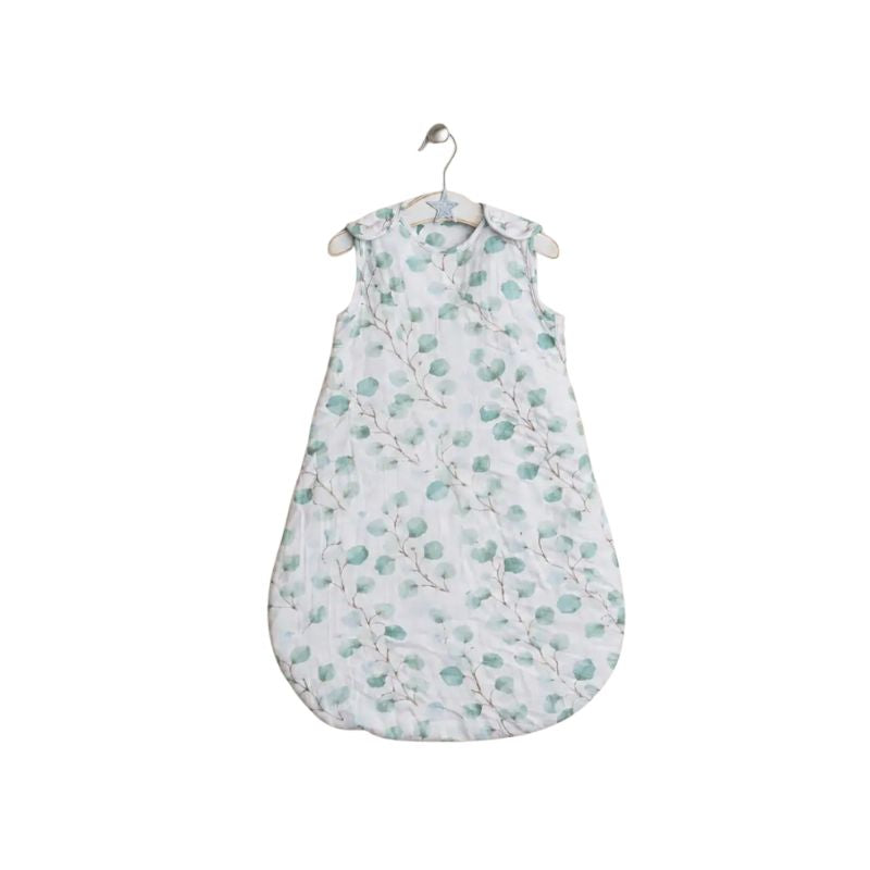 Obaby Twin Pack Muslin Baby Sleeping Bags | 2.5 Tog | 0–6 Months | Eucalyptus & White