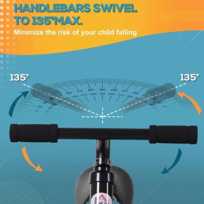 HOMCOM 2-in-1 Balance Bike with Removable Stabilisers | Adjustable Toddler Training Bike | Ages 2–5 Years - Black