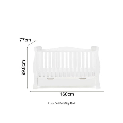 OBaby Stamford Luxe Sleigh 3 Piece Room Set - White
