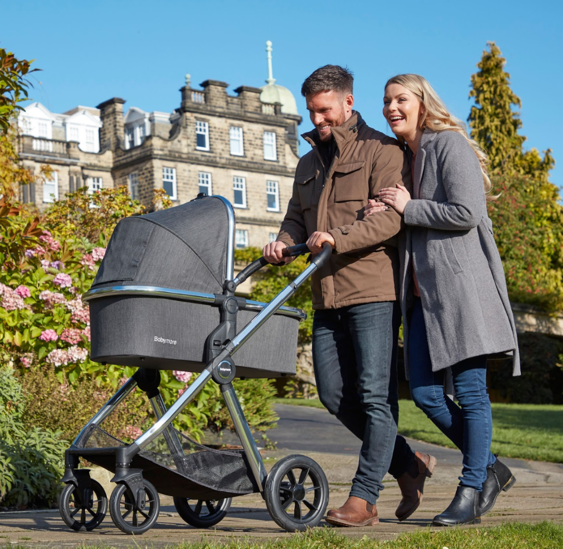 Babymore Memore V2 - 2 In 1 Pram & Pushchair - Black Chrome