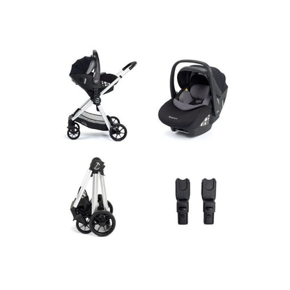 Dark Slate Gray BABYMORE MIMI TRAVEL SYSTEM PECAN WITH I-SIZE CAR SEAT - SILVER