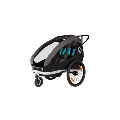 HAMAX TRAVELLER TWIN CHILD BIKE TRAILER: BLACK + GREY