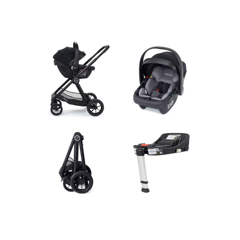 Dark Slate Gray BABYMORE MIMI TRAVEL SYSTEM COCO I-SIZE CAR SEAT WITH ISOFIX BASE - BLACK