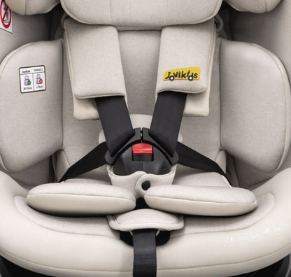Jovikids Ranger 2 - i-Size 360° Rotating Car Seat with Canopy – 40-150cm All-in-One + ISOFIX Milkstone