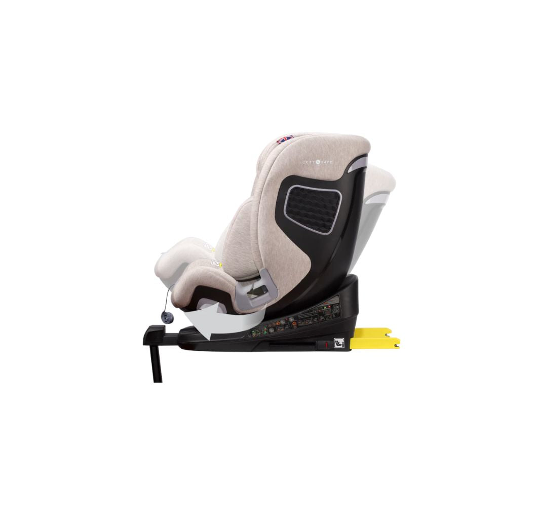 Cozy N Safe Omega i-Size 360° Rotating Car Seat (40–150cm) | Birth to 12 Years | ISOFIX & Support Leg - Ivory