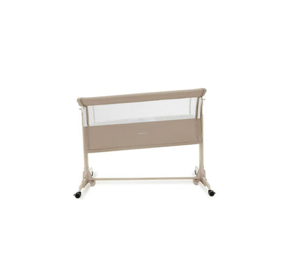 Babymore Neera Bedside Crib – Khaki | 2-in-1 Bedside Sleeper & Baby Crib with Mattress