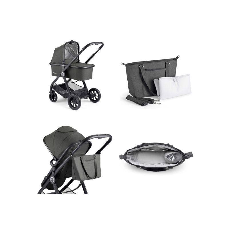 Babymore Memore V2 - 2 In 1 Pram & Pushchair 11 Piece - Black