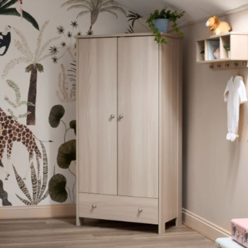 Obaby Nika 3 Piece Nursery Room Set | Cot Bed, Changing Unit & Wardrobe - Aspen