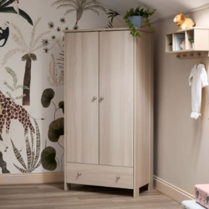 Obaby Nika 3 Piece Nursery Room Set | Cot Bed, Changing Unit & Wardrobe - Aspen