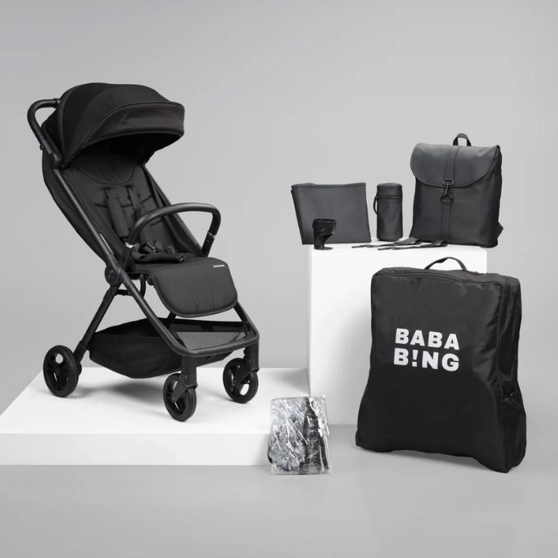 Bababing The Ultimate Lightweight Auto Fold Compact Stroller - Black