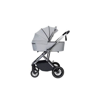 Gray BABYMORE CHIA 2 IN 1  PRAM & PUSHCHAIR – PEARL GREY