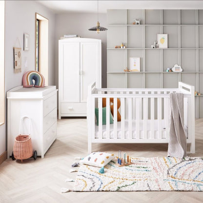 Babymore Velvet Deluxe 3 Piece Room Set - White + Velvet