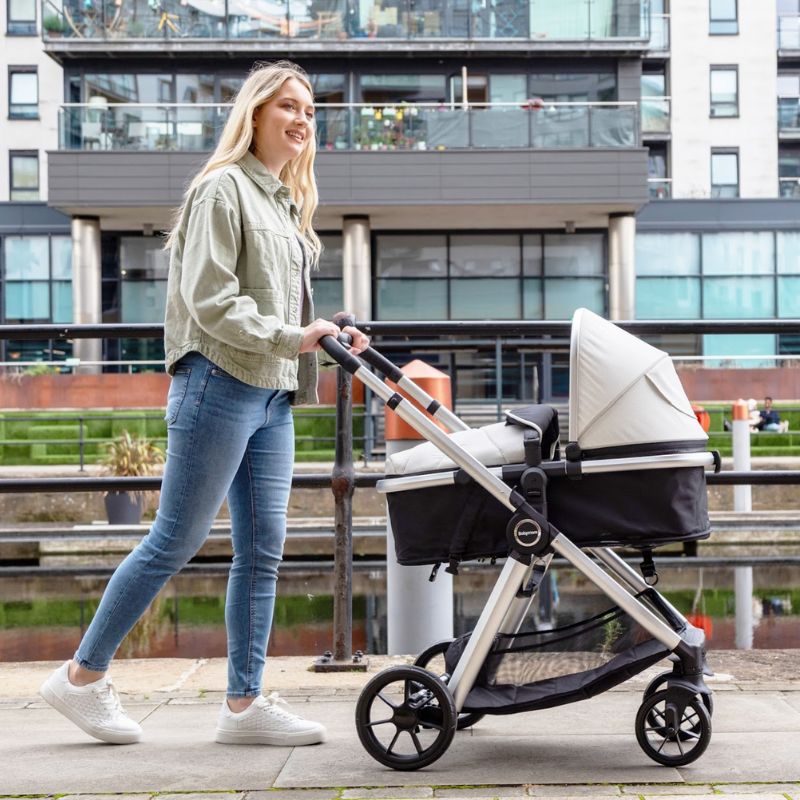 Dark Gray BABYMORE MIMI 2 IN 1 PRAM & PUSHCHAIR - SILVER