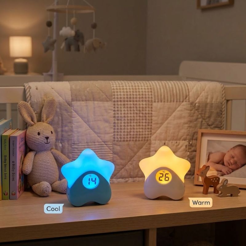 Purflo Starlight Digital Baby Room Thermometer & Night Light | Colour Changing - Prime Baby Gear