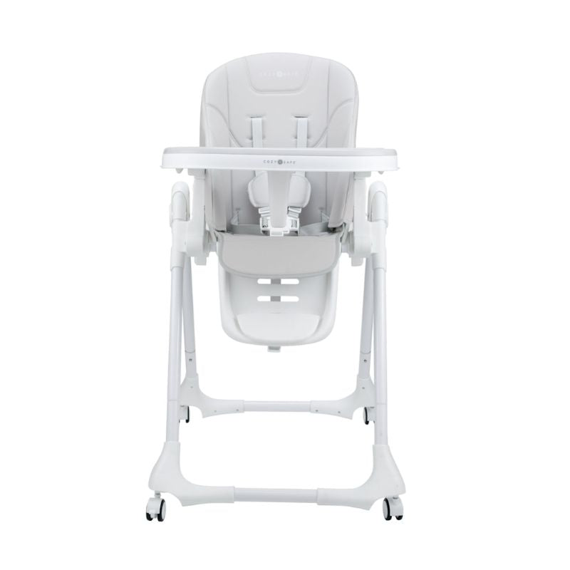 Cozy N Safe Avon Foldable Highchair | Adjustable Baby High Chair | 6–36 Months - Grey + White