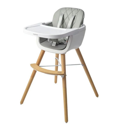 BabaBing 4-in-1 Lightweight Convertible High Chair | 6 Months–5 Years - Grey + White