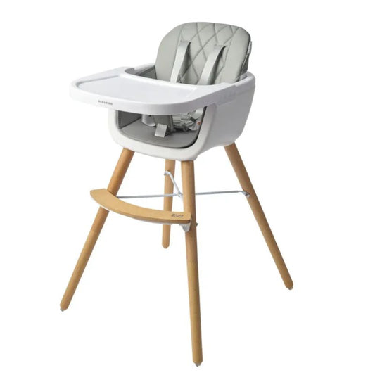 BabaBing 4-in-1 Lightweight Convertible High Chair | 6 Months–5 Years - Grey + White