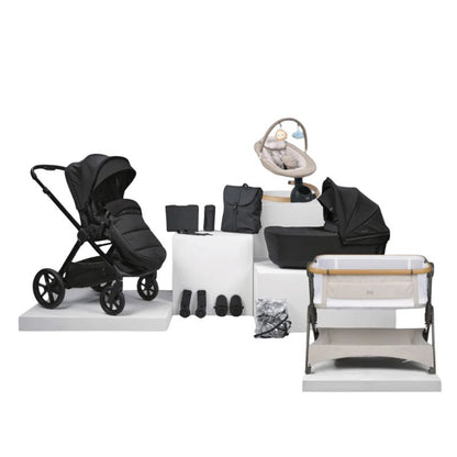 Bababing Raffi MKII - 14 Piece Travel Bundle - Without Car Seat - Satin Black - Prime Baby Gear