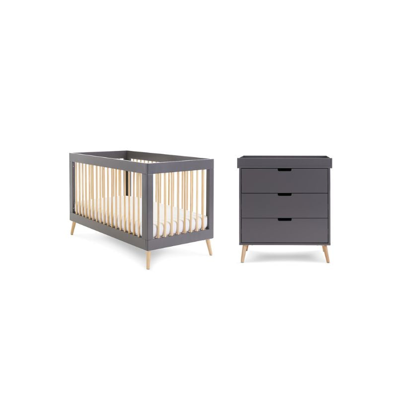 OBaby Maya Mini 2 Piece Room Set - Slate + Natural - Prime Baby Gear