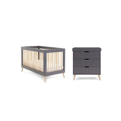 OBaby Maya Mini 2 Piece Room Set - Slate + Natural - Prime Baby Gear