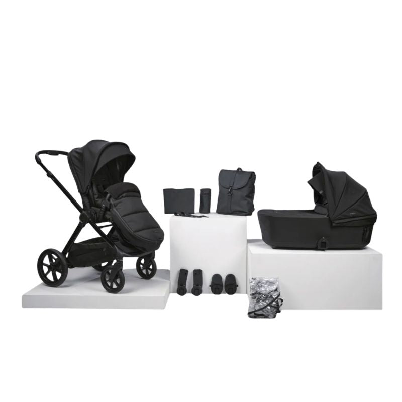 Bababing Raffi MKII - 10 Piece Travel Bundle - Without Car Seat - Satin Black - Prime Baby Gear