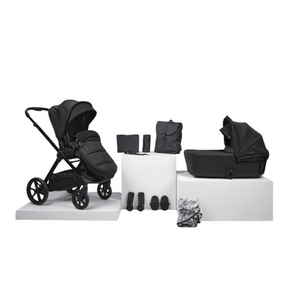Bababing Raffi MKII - 10 Piece Travel Bundle - Without Car Seat - Satin Black - Prime Baby Gear