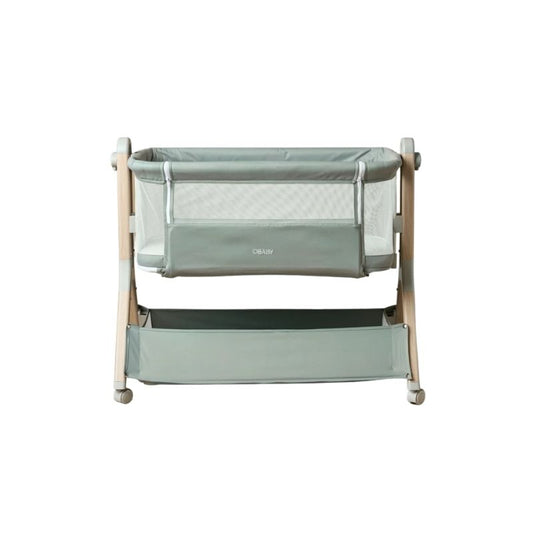 Obaby Cloud Bedside Crib – Sage | Adjustable Bedside Sleeper & Newborn Crib with Mattress - Prime Baby Gear