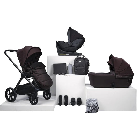 Bababing Raffi MKII - 12 Piece Travel Bundle + Spin Car Seat & ISOFIX base - Heritage